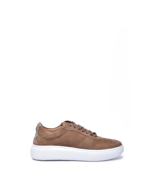 Herno Schoenen ,Bruin ,Leer Sneakers in het Brown