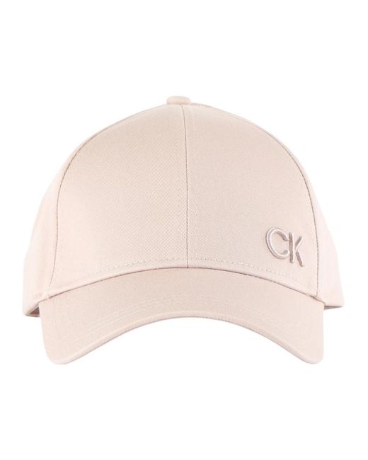 Cappello in cotone con ricamo logo laterale di Calvin Klein in Natural