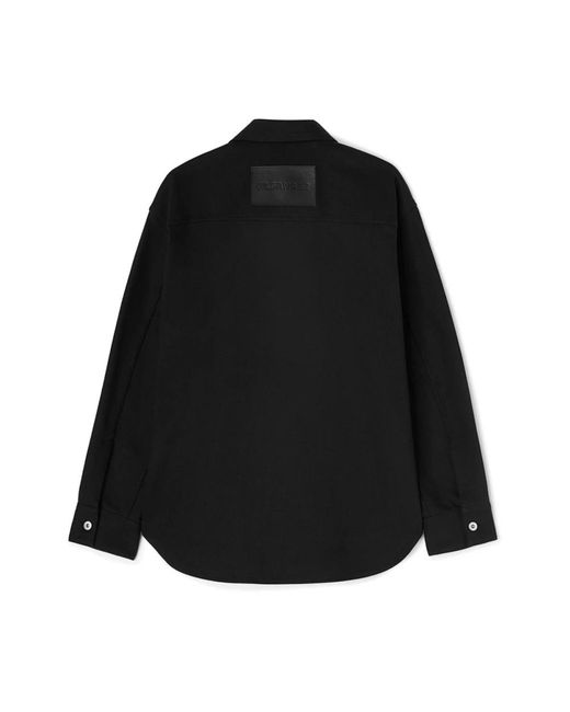 Jil Sander Denim Overhemd Met Logopatch in het Black voor heren
