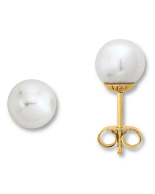 ONE ELEMENT Metallic Zeitlose Goldperlen-Ohrstecker