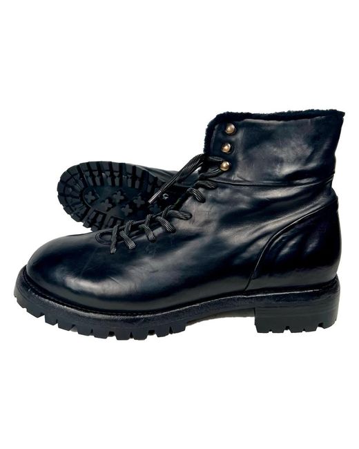 LEMARGO Blue Lace-Up Boots for men