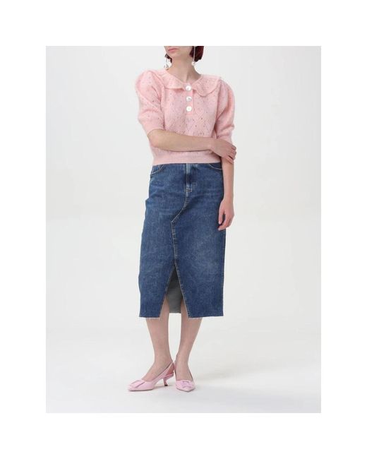 Alessandra Rich Pink Round-Neck Knitwear