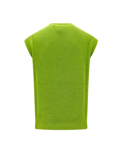 Amaranto Green Sleeveless Knitwear for men