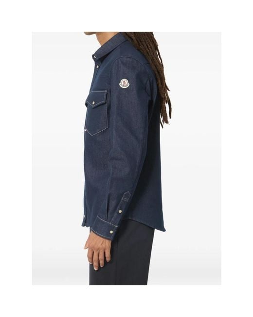 Denim Shirts Moncler de hombre de color Blue