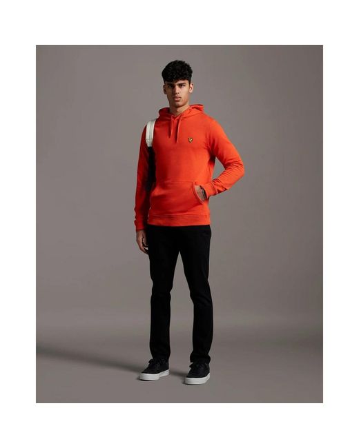 Lyle & Scott Hoodies & Sweatvesten ,Rood ,Katoen Pullover Hoodie in het Orange voor heren