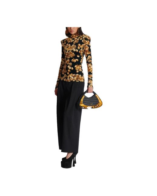 Balmain Geplooide Grain De Poudre Broek in het Black