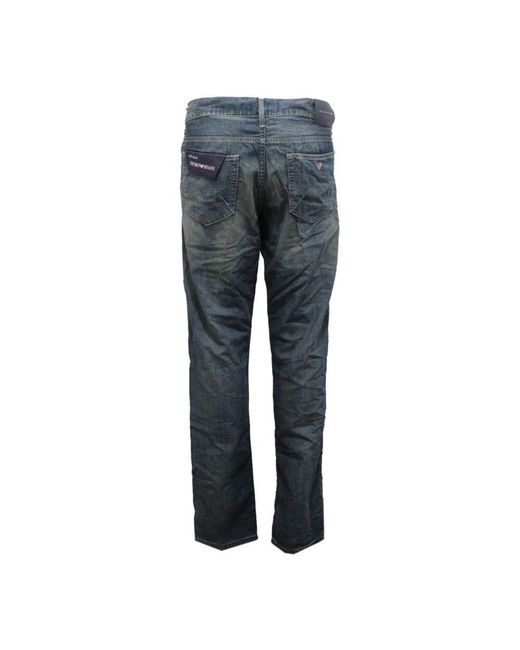 Armani Blaue Baumwoll-Delavé-Hose Jude Fit in Blue für Herren