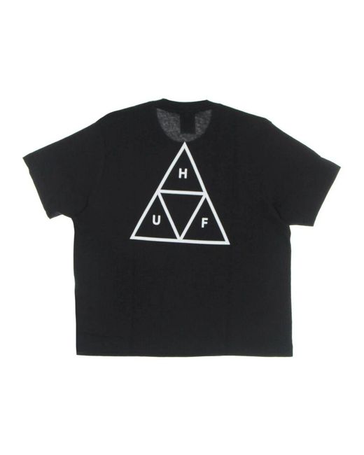 Huf Black Entspanntes T-Shirt Mit Triple Triangle Design