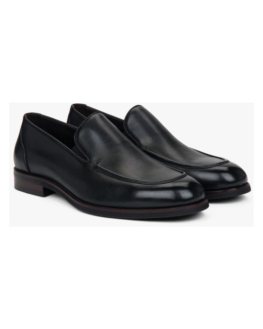 ESTRO Black Loafers for men