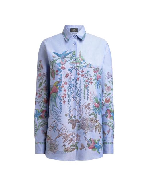 Etro Overhemden ,Veelkleurig ,X0802 Regular Button-Up Shirt in het Blue