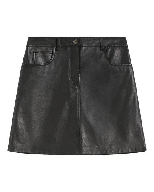 Max Mara Black Leather Skirts