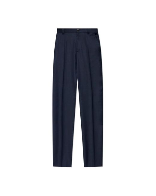 Versace Broeken ,Blauw ,Wol Wollen Broek Met Vouw in het Blue voor heren