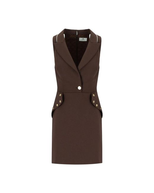 Elisabetta Franchi Brown Short Dresses
