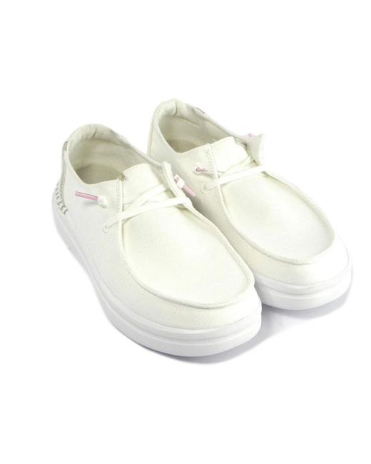 HeyDude White Laced Shoes