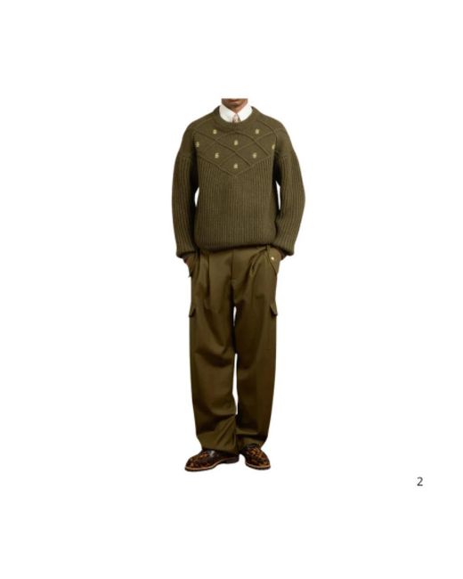 Drole de Monsieur Green Round-Neck Knitwear for men