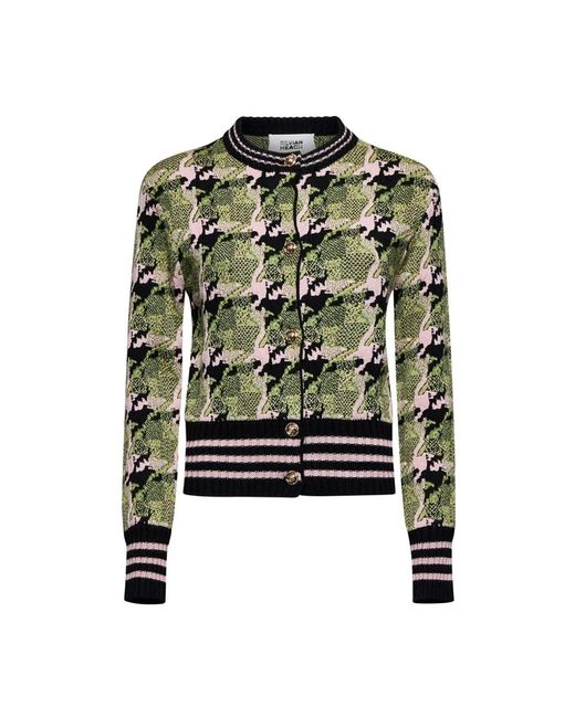 Silvian Heach Cardigan Met Ronde Hals En Contrastmotief in het Green