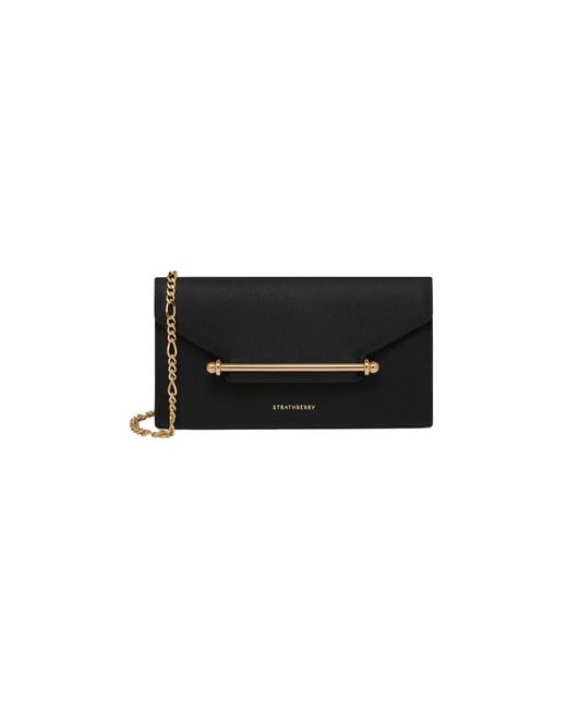 Strathberry Black Multrees Chain Wallet