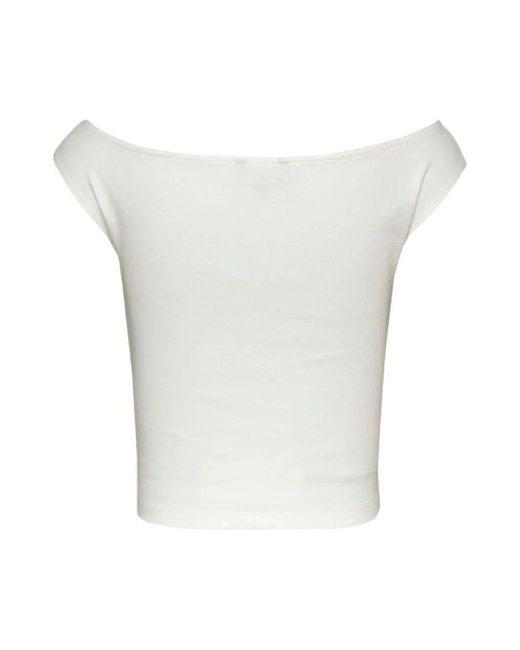 Sleeveless Tops Tommy Hilfiger de color White