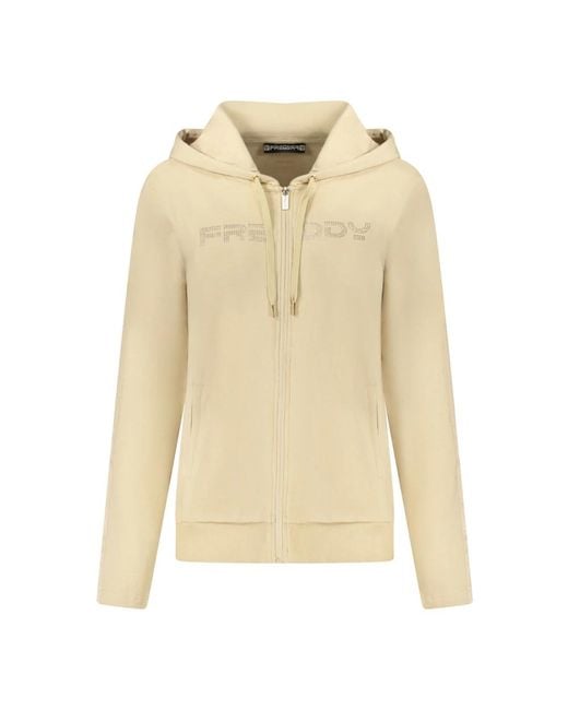 Freddy Hoodies & Sweatvesten ,Hoodie Met Lange Mouwen in het Natural