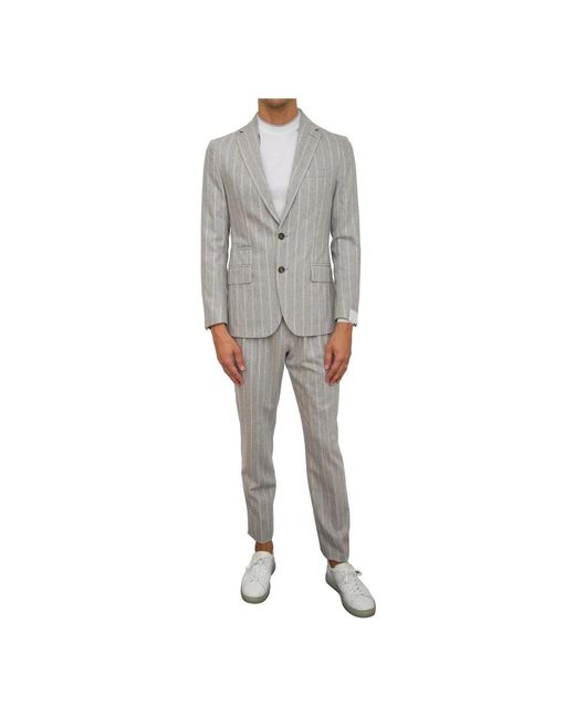 Eleventy Kostuums ,Grijs ,Wol Grijs Pak Broek Single Breasted Stijl in het Gray voor heren