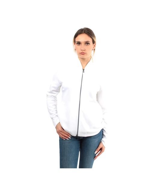 Max Mara White Weiße blazer mit reißverschluss lange ärmel