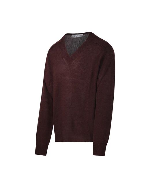Our Legacy Red V-Neck Knitwear for men