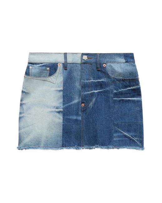 KENZO Blue Patchwork-Shortrock