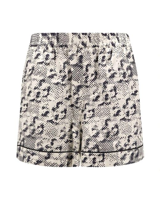 Tory Burch Black Schwarze Seidenelastikshorts