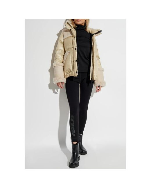 Moncler Jassen ,Leer Down Jacket Esquele in het Natural