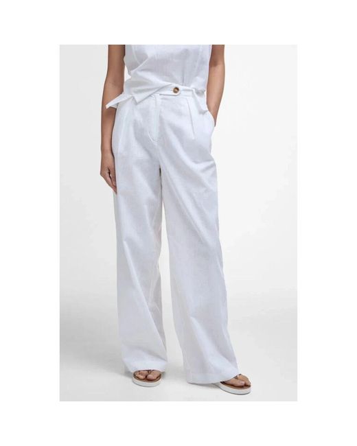 Barbour White Wide Trousers