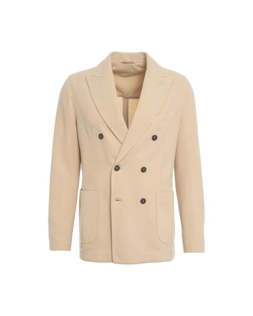 Circolo 1901 Beiger Doppelreihiger Blazer Aw25 in Natural für Herren