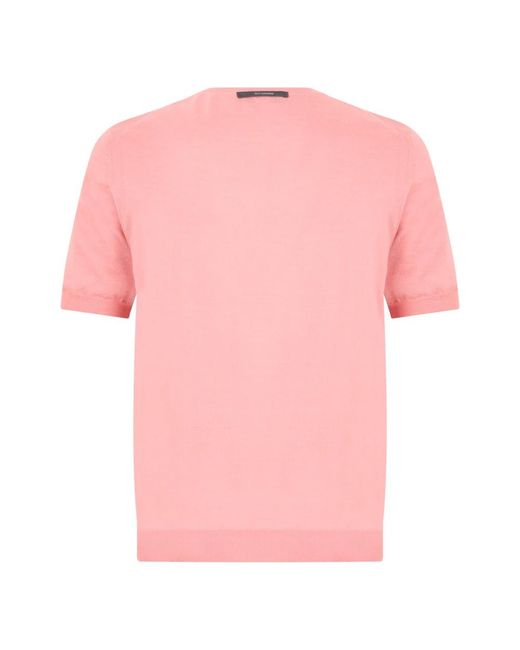 Fedeli Kurzarmpullover in Pink für Herren