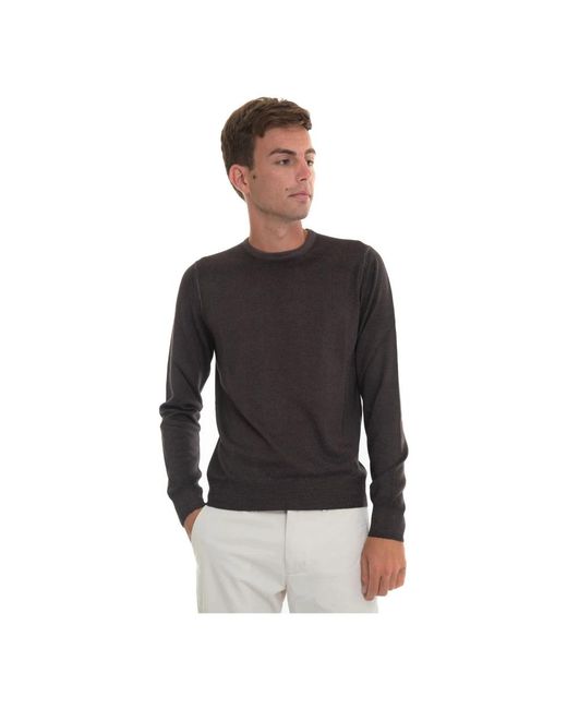 Gran Sasso Round-Neck Pullover in het Black voor heren