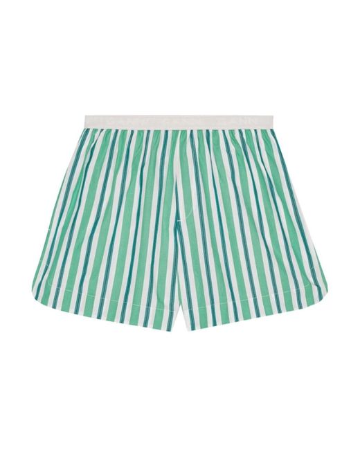 Short shorts Ganni de color Green
