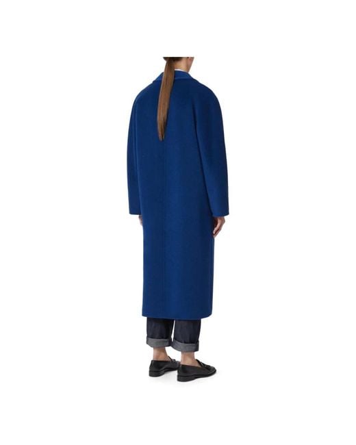 Max Mara Blue Double-Breasted Coats
