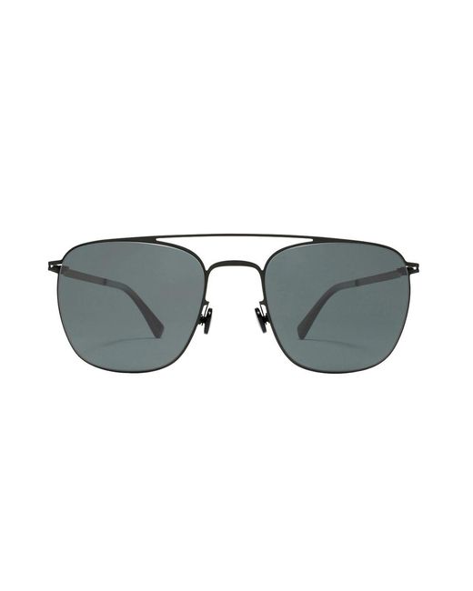 Mykita Aviator-Frame-schwarze massive Sonnenbrille in Black für Herren