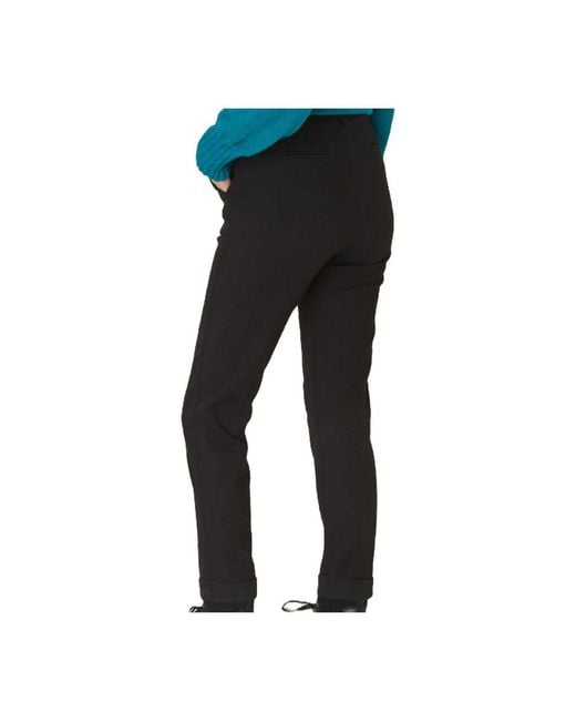 Manila Grace Black Slim-Fit Trousers