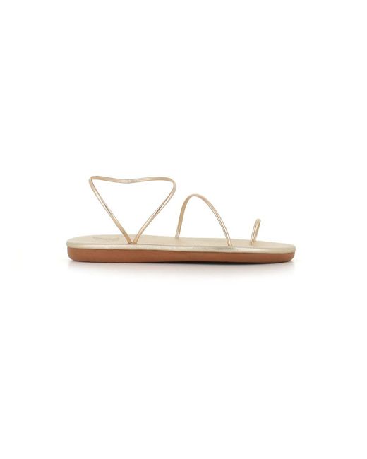 Ancient Greek Sandals White Flat Sandals