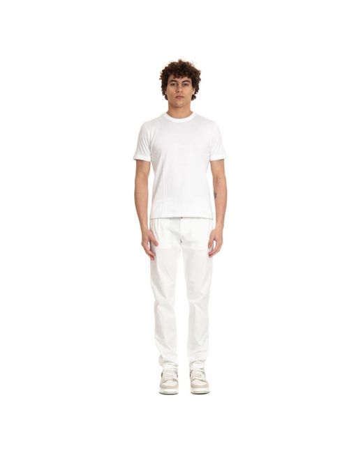 Eleventy Tops ,Wit ,Katoen T-Shirt Van Katoen Met Ronde Hals in het White voor heren