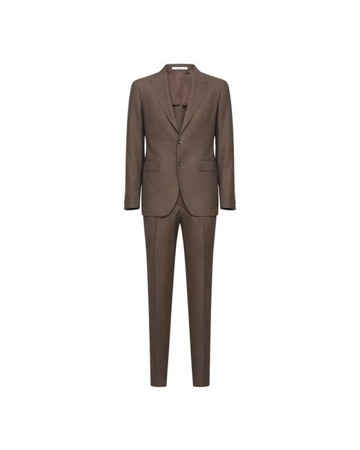 Tagliatore Logo-Pin Single-Breasted Pak in het Brown voor heren