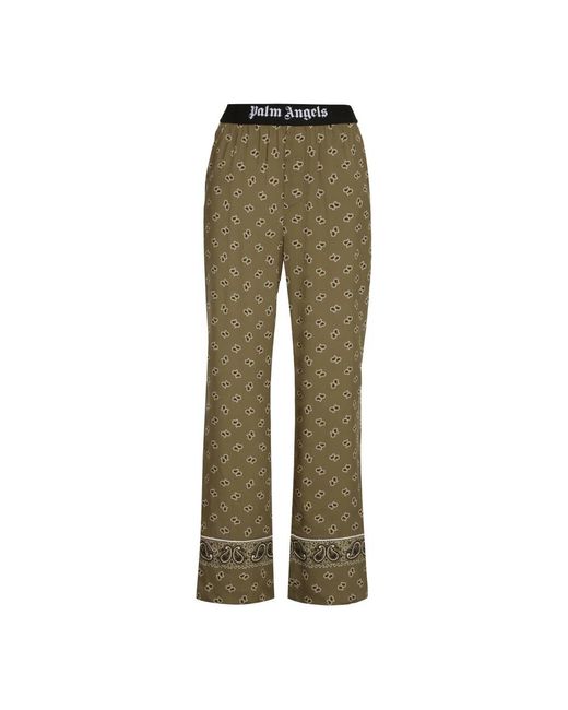 Palm Angels Green Wide Trousers
