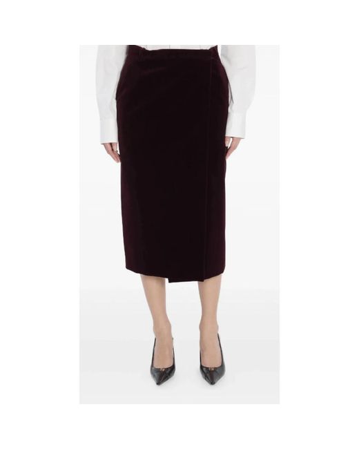 Saint Laurent Purple Midi Skirts
