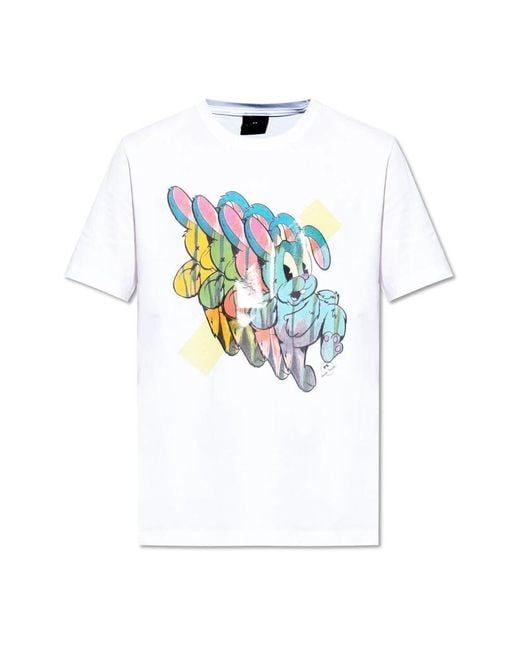 Paul Smith T-Shirt Mit Buntem Druck in White für Herren