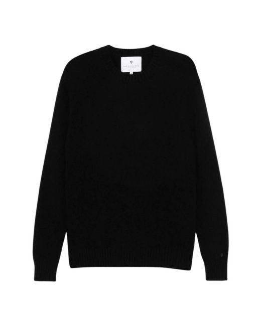 Seven Gauge Black Round-Neck Knitwear for men