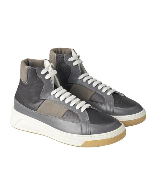 Kiton Gray Lace-Up Boots for men