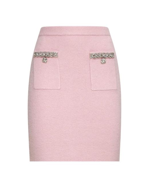 Self-Portrait Roze Geplooide Rok in het Pink