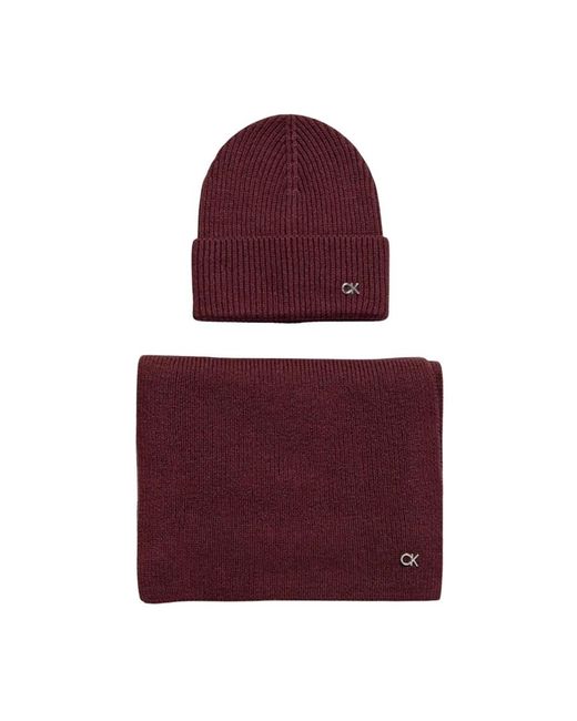 Calvin Klein Purple Beanies