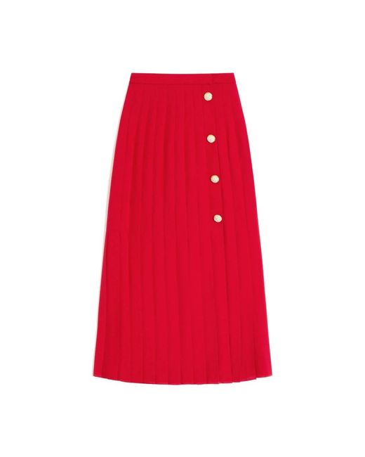 Valentino Garavani Red Midi Skirts