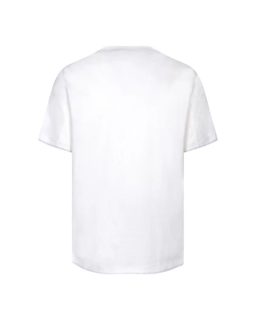 Brunello Cucinelli Weiße baumwoll-t-shirt rundhals kurze ärmel in White für Herren
