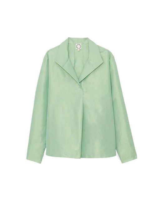 Ines De La Fressange Paris Green Elegante oversized bluse mit kragendetail
